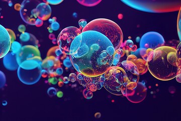Obraz premium Glowing Bubble in the black Background 