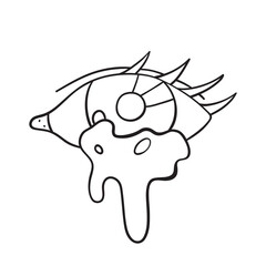 Isolated vector illustration of crying eye. Cute thin line icon for design, cover etc.