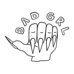 Obraz premium Isolated vector illustration of long nails. Cute thin line icon for design, cover etc.