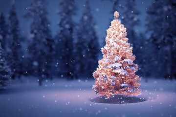 Fototapeta na wymiar Beautiful Christmas Tree in Snow 