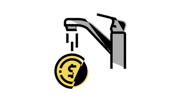 income financial freedom money color icon animation