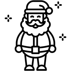 Santa Claus icon, Christmas related vector illustration