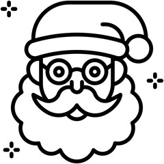 Santa Claus wearing glasses icon, Christmas related vector illustration