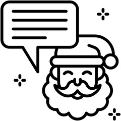 Santa Claus wiht speech balloon icon, Christmas related vector illustration