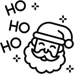 Santa Claus laughing icon, Christmas related vector illustration