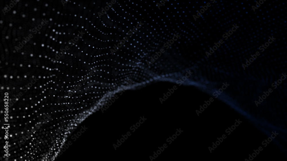 Poster wave of dots and weave lines. abstract background. network connection structure.