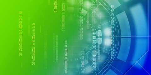 2d illustration Abstract futuristic electronic circuit technology background