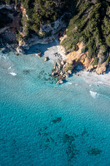 4k drone aerial views of pristine beaches on the coast of Europe