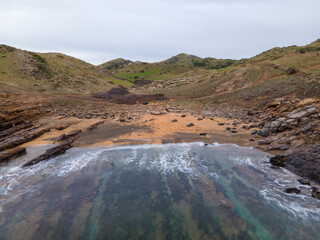 4k drone aerial views of pristine beaches on the coast of Europe