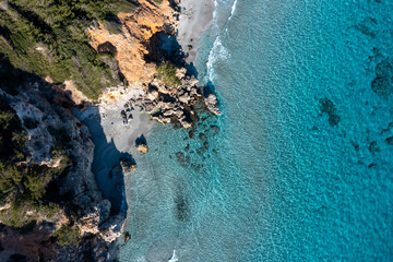 4k drone aerial views of pristine beaches on the coast of Europe