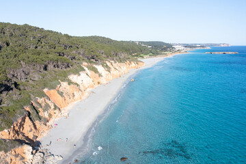 4k drone aerial views of pristine beaches on the coast of Europe