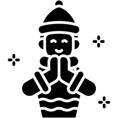 Young Santa Claus icon, Christmas related vector illustration