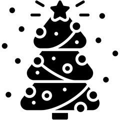 Christmas tree icon, Christmas related vector illustration