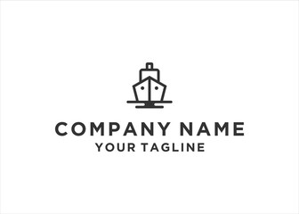 boat ship logo design vector template