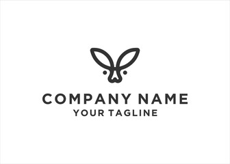 Rabbit head Logo design template