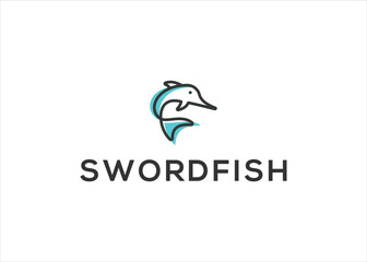 Swordfish Logo design vector template