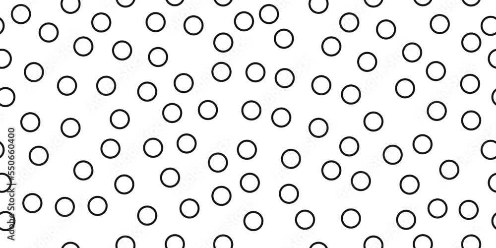 Poster simple black rings scattered throughout the seamless canvas. vector print for various interior desig