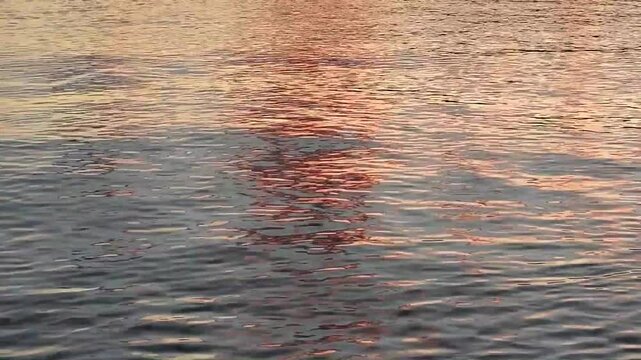 Mesmerizing reflection of sunset sunlight over sea surface