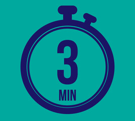 3 minutes. Stopwatch vector icon. Vector with schedule timer for appointments and tasks