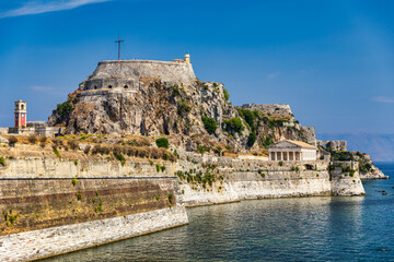 The old Venetian fortress of Corfu town, Corfu, Greece. The Old Fortress of Corfu is a Venetian...
