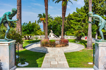 Achilleion palace in Corfu Island, Greece, built by Empress of Austria Elisabeth of Bavaria, also...
