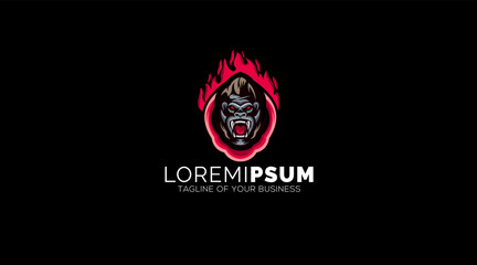 Monkey Fire Icon Logo design vector
