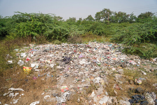 plastic, polythene, garbage, dumping area, Garbage or trash, Land pollution, pollution control, waste open burning site, Pollution concept