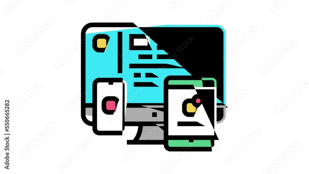Poster application software color icon animation