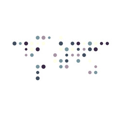 World 1 Silhouette Pixelated pattern map illustration