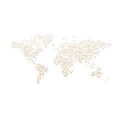 Fototapeta premium World 1 Silhouette Pixelated pattern map illustration