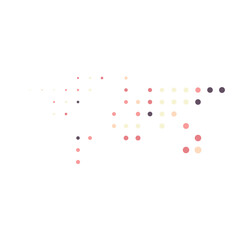 World 1 Silhouette Pixelated pattern map illustration