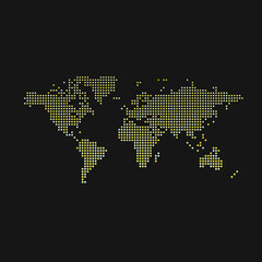 Fototapeta premium World 1 Silhouette Pixelated pattern map illustration