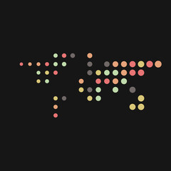 World 1 Silhouette Pixelated pattern map illustration