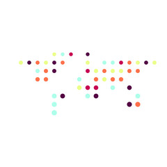 World 1 Silhouette Pixelated pattern map illustration