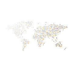 Fototapeta premium World 1 Silhouette Pixelated pattern map illustration