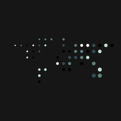 World 1 Silhouette Pixelated pattern map illustration