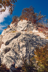 Fototapeta na wymiar Autumn hiking in Austrian nature in Myrafalle waterfalls