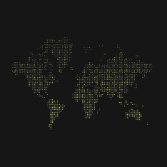 World 2 Silhouette Pixelated pattern map illustration