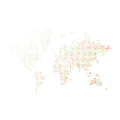 Fototapeta premium World 2 Silhouette Pixelated pattern map illustration