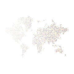 Fototapeta premium World 2 Silhouette Pixelated pattern map illustration