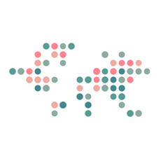 World 2 Silhouette Pixelated pattern map illustration