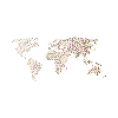 Fototapeta premium World 3 Silhouette Pixelated pattern map illustration