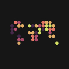 World 3 Silhouette Pixelated pattern map illustration