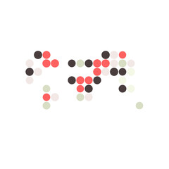 World 3 Silhouette Pixelated pattern map illustration