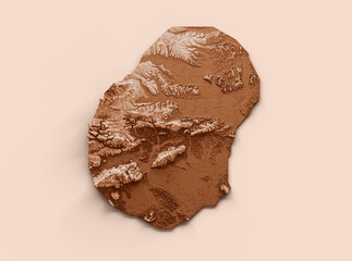 Map of Nauru in old style, brown graphics in a retro style Vintage Style. High detailed 3d illustration