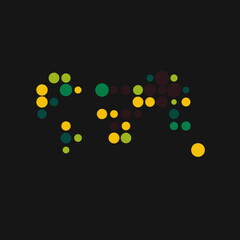 World 3 Silhouette Pixelated pattern map illustration