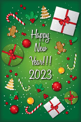 Decorated card for the new year