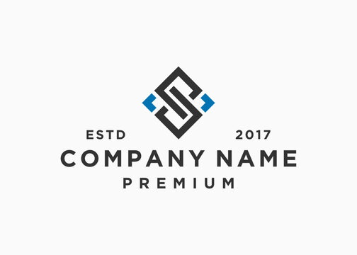 letter s square logo design vector illustration template