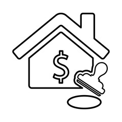 Home Loan Icon,Real Estate House Loan Vector Icon In Line Style