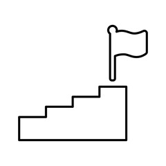 Obraz premium Success Flag Icon In Line Style